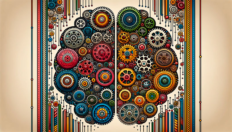 brain made of gears